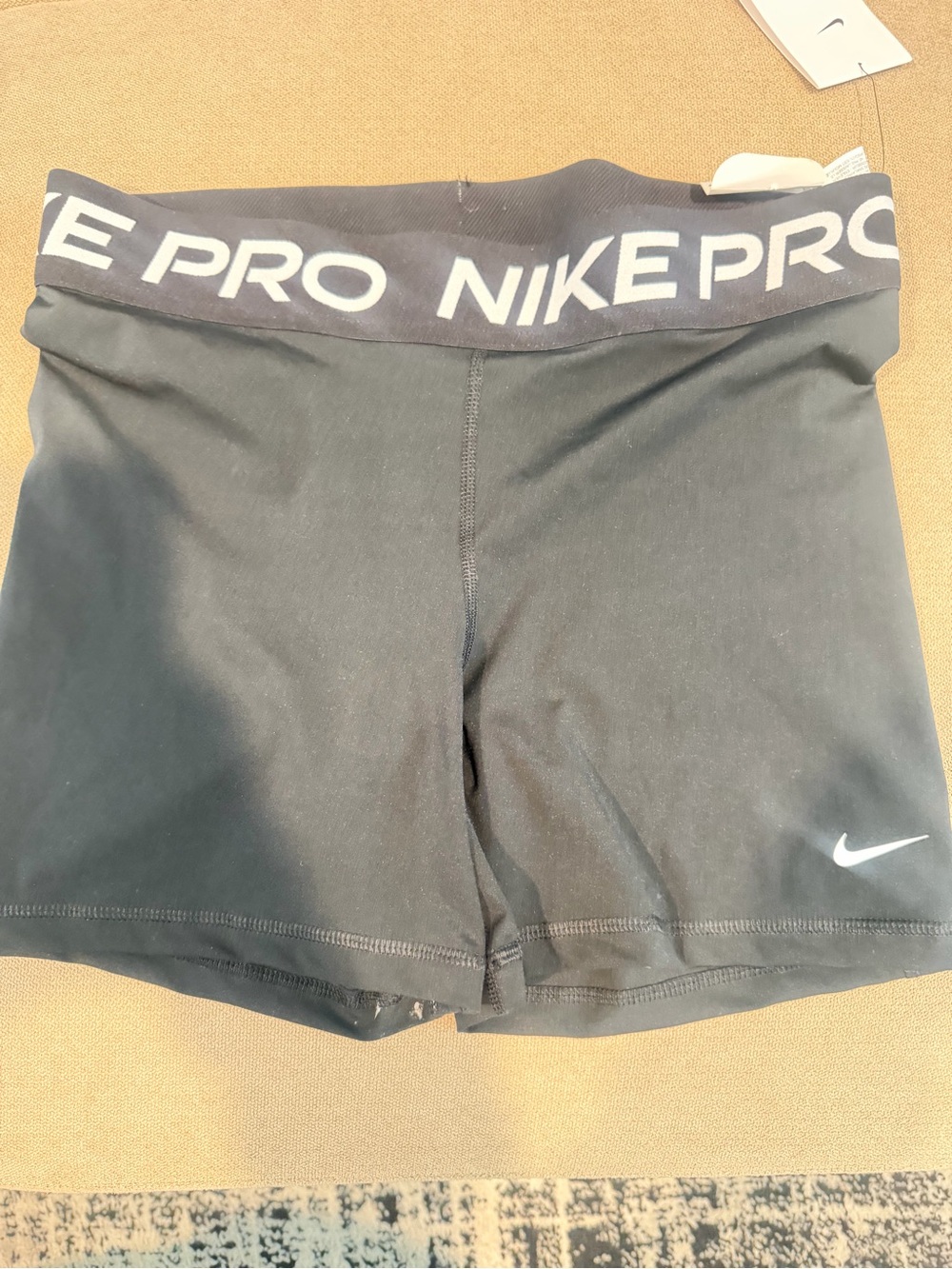 Nike Pro Black Women's Training Shorts with Logo Waistband